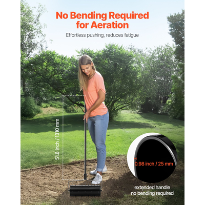 VEVOR Rolling Lawn Aerator 18" Heavy-Duty Rolling Aerator Lawn Lawn