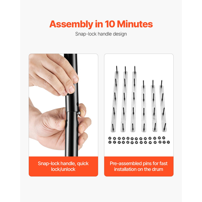 VEVOR Rolling Lawn Aerator 18" Heavy-Duty Rolling Aerator Lawn Lawn