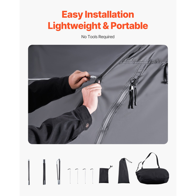 Σκηνή αποθήκευσης ποδηλάτου εξωτερικού χώρου VEVOR Σκηνή ποδηλάτου σε σχήμα ανεμιστήρα διπλής πόρτας για 4 έως 5 ποδήλατα