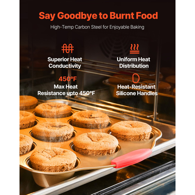 Σετ ταψιού VEVOR Σετ 10 τεμαχίων αντικολλητικό από ανθρακούχο ατσάλι με λαβές σιλικόνης