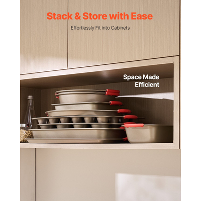 Σετ ταψιού VEVOR Σετ 10 τεμαχίων αντικολλητικό από ανθρακούχο ατσάλι με λαβές σιλικόνης