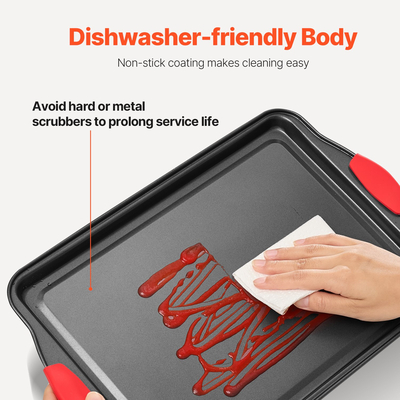 Σετ ταψιού VEVOR Σετ 6 τεμαχίων αντικολλητικό από ανθρακούχο ατσάλι με λαβές σιλικόνης