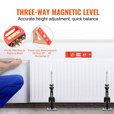 Βραχίονας βραχίονα εξοικονόμησης εργασίας VEVOR, φέρουσα χωρητικότητα 2 ΤΕΜ. 200 λίβρες, ανύψωση έως 4,7", Εργαλείο ανύψωσης χειρός με μαγνητικό επίπεδο, γρύλος ντουλαπιού ανύψωσης πάνελ πόρτας για πόρτα, παράθυρο, έπιπλα, ξυλουργική