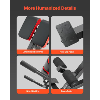 VEVOR Roman προέκταση πλάτης πολυθρόνας Πάγκος υπερέκτασης Ρυθμιζόμενος πολλαπλών λειτουργιών