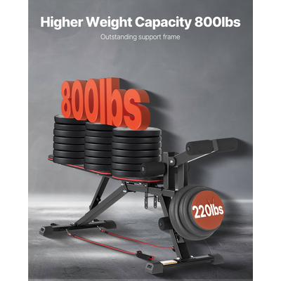 VEVOR πάγκος βαρών Sit up Πάγκος για γυμναστήριο στο σπίτι Προπόνηση ενδυνάμωσης Ρυθμιζόμενος