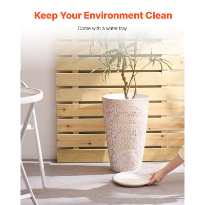 VEVOR Tall Planter Σετ με 2 στρογγυλές κωνικές γλάστρες φυτών 21 in για εξωτερικούς χώρους εσωτερικού χώρου