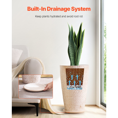 VEVOR Tall Planter Σετ με 2 στρογγυλές κωνικές γλάστρες φυτών 21 in για εξωτερικούς χώρους εσωτερικού χώρου