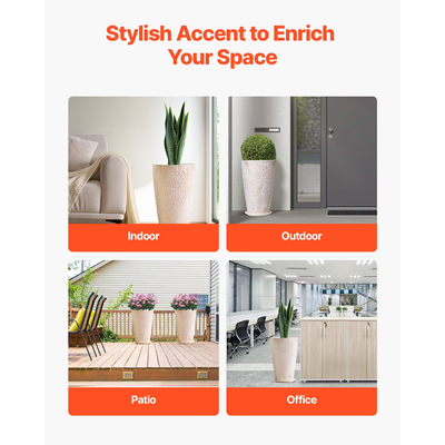 VEVOR Tall Planter Σετ με 2 στρογγυλές κωνικές γλάστρες φυτών 21 in για εξωτερικούς χώρους εσωτερικού χώρου