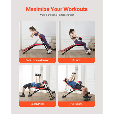 VEVOR Roman Chair Back Extension Πάγκος Hyperextension Ρυθμιζόμενο Αναδιπλούμενο Γυμναστήριο