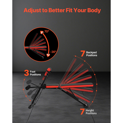 VEVOR Roman Chair Back Extension Πάγκος Hyperextension Ρυθμιζόμενο Αναδιπλούμενο Γυμναστήριο