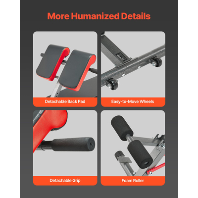 VEVOR Roman προέκταση πλάτης πολυθρόνας Πάγκος υπερέκτασης Ρυθμιζόμενος πολλαπλών λειτουργιών