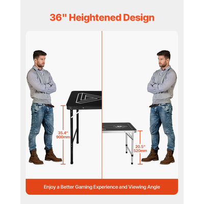 VEVOR 2,4 m Πτυσσόμενη λαβή μεταφοράς παιχνιδιών για πάρτι για μπύρα-πόνγκ πίσω