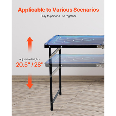 VEVOR 2,4 m Φορητό Beer Pong Tailgate Επιτραπέζιο Party Game Λαβή μεταφοράς LED