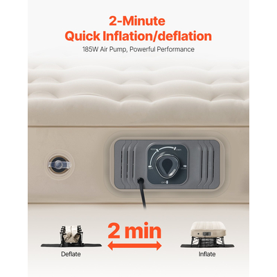 VEVOR Αερόστρωμα με Σκελετό & Αντλία Φουσκωτό Κούνια Κάμπινγκ 1 Ατόμου 300λίβρες