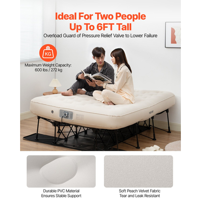 VEVOR Air Attress with Frame & Pump Φουσκωτό Κούνια Κάμπινγκ 2 Ατόμων 600lbs