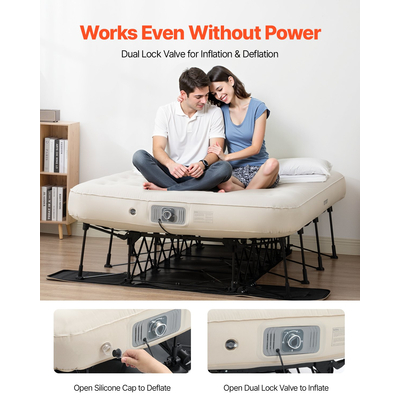 VEVOR Air Attress with Frame & Pump Φουσκωτό Κούνια Κάμπινγκ 2 Ατόμων 600lbs