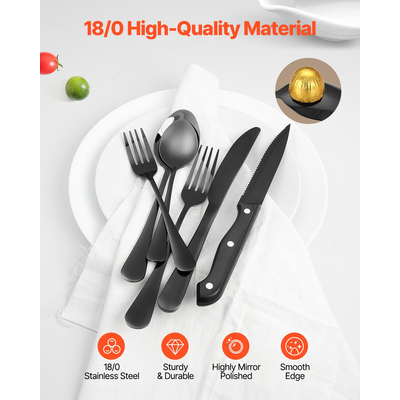 Σετ μαχαιροπίρουνα VEVOR 48 τεμαχίων από ανοξείδωτο ατσάλι, μαχαιροπίρουνα μαχαιροπίρουνα για 8