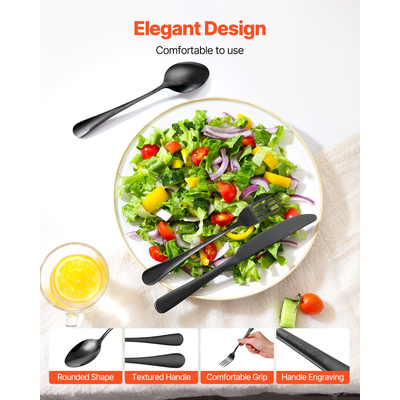 Σετ μαχαιροπίρουνα VEVOR 48 τεμαχίων από ανοξείδωτο ατσάλι, μαχαιροπίρουνα μαχαιροπίρουνα για 8