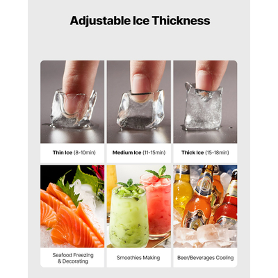 VEVOR Commercial Ice Maker 360 lbs/Day Self-Cleaning Ice Machine - Head Only