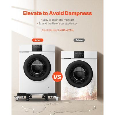 Βάση Ψυγείου VEVOR Mobile Base 1100 lb 27,5-35,4 ιντσών Ρυθμιζόμενο έπιπλο Dolly