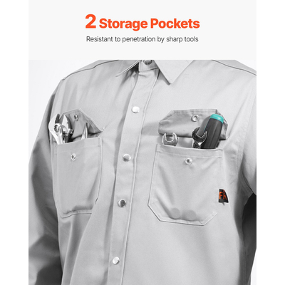 Μπουφάν VEVOR Ανθεκτικό στη φλόγα Welding Jacket 7oz FR Cotton Welding Safety Jacket Μέγεθος XL