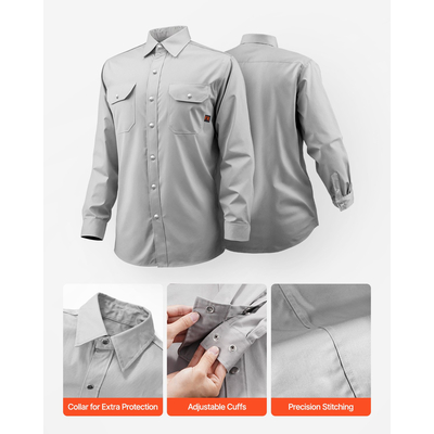 Μπουφάν VEVOR Ανθεκτικό στη φλόγα Welding Jacket 7oz FR Cotton Welding Safety Jacket Μέγεθος M