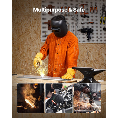 VEVOR Ανθεκτικό στη φλόγα δερμάτινο τζάκετ συγκόλλησης Heavy Duty Δερμάτινο μπουφάν συγκόλλησης Μέγεθος XL