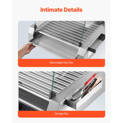 Εμπορική ψησταριά VEVOR Electric 30 Hot Dog 11 Roller 2200W