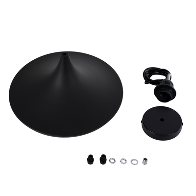 GloboStar® SHANGHAI 01025-B Μοντέρνο Κρεμαστό Φωτιστικό Καμπάνα Μονόφωτο 1 x E27 IP20 Μαύρο & Χρυσό Μέταλλο - Μ37 x Π37 x Υ20cm