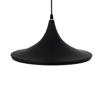 GloboStar® SHANGHAI 01025-B Μοντέρνο Κρεμαστό Φωτιστικό Καμπάνα Μονόφωτο 1 x E27 IP20 Μαύρο & Χρυσό Μέταλλο - Μ37 x Π37 x Υ20cm