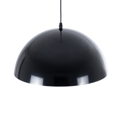 GloboStar® LUNE 01341 Μοντέρνο Κρεμαστό Φωτιστικό Καμπάνα Μονόφωτο 1 x E27 IP20 Μαύρο & Χρυσό Μέταλλο - Μ40 x Π40 x Υ20cm