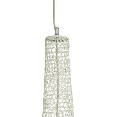 GloboStar® KENTUCKY 01877 Vintage Κρεμαστό Φωτιστικό Πλέγμα Μονόφωτο 1 x E27 IP20 Μπεζ Μέταλλο - Μ80 x Π80 x Υ140cm