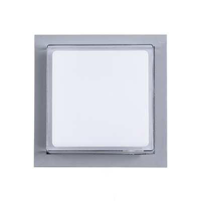 GLOBOSTAR® NEXUS 60768 Φωτιστικό Τοίχου - Απλίκα Εσωτερικού/Εξωτερικού Χώρου LED 10W 1050lm 120° AC175-265V Αδιάβροχο IP65 - Πλαστικό Σώμα - Φυσικό λευκό 4500K - Μ17 x Π17 x Υ9cm - Γκρι - Bridgelux Chip - 3 Χρόνια Εγγύηση