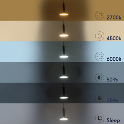 GLOBOSTAR® ZANE 60933 Κρεμαστό Φωτιστικό Design LED CCT 18W 2016lm 120° AC 220-240V IP20 - Εναλλαγή Φωτισμού μέσω Τηλεχειριστηρίου All In One Ψυχρό 6000k+Φυσικό 4500k+Θερμό 2700k Dimmable - Φ15 x Υ20cm - Μαύρο & Χρυσό - 3 Χρόνια Εγγύηση