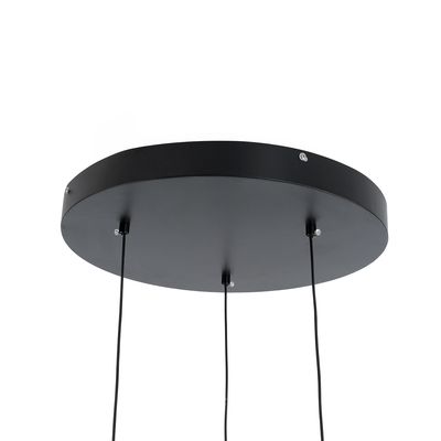 GLOBOSTAR® ZANE 60934 Κρεμαστό Φωτιστικό Design LED CCT 54W 6048lm 120° AC 220-240V IP20 - Εναλλαγή Φωτισμού μέσω Τηλεχειριστηρίου All In One Ψυχρό 6000k+Φυσικό 4500k+Θερμό 2700k Dimmable - Φ40 x Υ20cm - Μαύρο & Χρυσό - 3 Χρόνια Εγγύηση