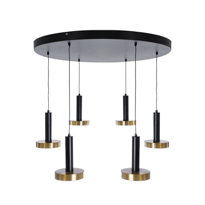 GLOBOSTAR® ZANE 60935 Κρεμαστό Φωτιστικό Design LED CCT 100W 11200lm 120° AC 220-240V IP20 - Εναλλαγή Φωτισμού μέσω Τηλεχειριστηρίου All In One Ψυχρό 6000k+Φυσικό 4500k+Θερμό 2700k Dimmable - Φ80 x Υ20cm - Μαύρο & Χρυσό - 3 Χρόνια Εγγύηση