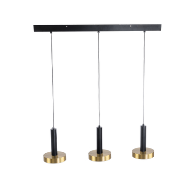 GLOBOSTAR® ZANE 60936 Κρεμαστό Φωτιστικό Design LED CCT 54W 6048lm 120° AC 220-240V IP20 - Εναλλαγή Φωτισμού μέσω Τηλεχειριστηρίου All In One Ψυχρό 6000k+Φυσικό 4500k+Θερμό 2700k Dimmable - Μ80 x Π15 x Υ20cm - Μαύρο & Χρυσό - 3 Χρόνια Εγγύηση