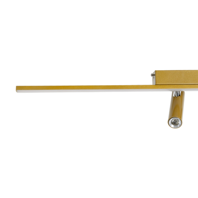 GLOBOSTAR® BARETTI 61228 Φωτιστικό Οροφής Linear Design LED CCT με Κινούμενα Σποτ LED Downlight 24W 2688lm 160° & 45° AC 220-240V IP20  - Εναλλαγή Φωτισμού μέσω Διακόπτη On/Off All In One Ψυχρό 6000k+Φυσικό 4500k+Θερμό 2700k - Μ80 x Π5.5 x Υ5 cm - Χρυσό - 3 Χρόνια Εγγύηση