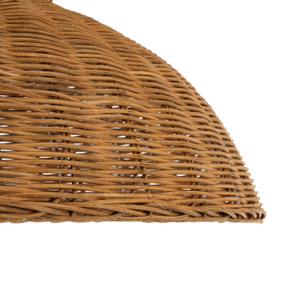 GloboStar® MALABO 02328 Boho Κρεμαστό Φωτιστικό Πλέγμα Μονόφωτο 1 x E27 IP20 Καφέ Ξύλο - Μ60 x Π60 x Υ31cm