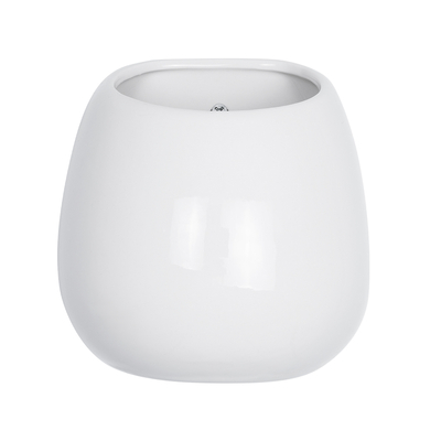 GloboStar® Artificial Garden GRENADA 20537 Διακοσμητική Κεραμική Γλάστρα Λευκή Φ12 x Υ13