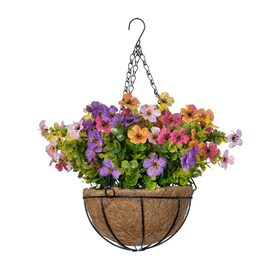 GloboStar® Artificial Garden GERBERA HANGING PLANT 20635 Τεχνητό Κρεμαστό Διακοσμητικό Φυτό Ζέρμπερας Y55cm