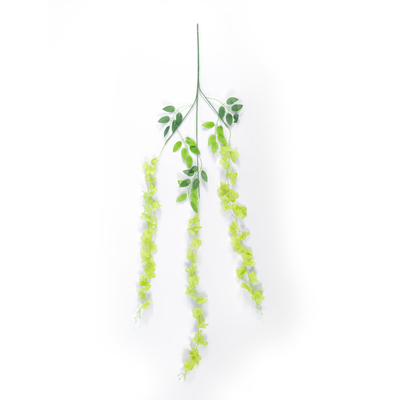 GloboStar® Artificial Garden GREEN WISTERIA FLOWER BRANCH 21514 Σετ 12 Τεχνητά Διακοσμητικά κλαδιά Βιστέριας Πράσινο Φ45 x Υ120cm
