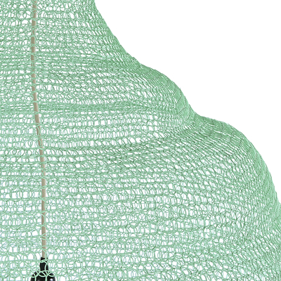 GloboStar® KENTUCKY 01888 Vintage Κρεμαστό Φωτιστικό Πλέγμα Μονόφωτο 1 x E27 IP20 Τιρκουάζ Μέταλλο - Μ90 x Π90 x Υ150cm