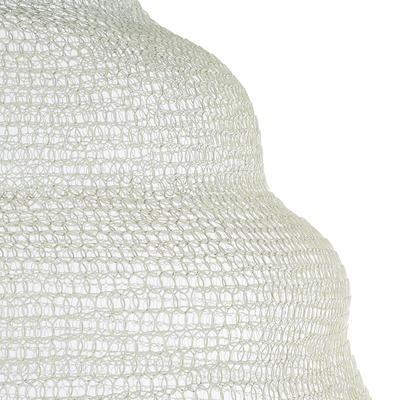 GloboStar® KENTUCKY 01901 Vintage Κρεμαστό Φωτιστικό Πλέγμα Μονόφωτο 1 x E27 IP20 Μπεζ Μέταλλο - Μ80 x Π80 x Y110cm