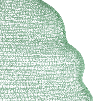 GloboStar® KENTUCKY 01903 Vintage Κρεμαστό Φωτιστικό Πλέγμα Μονόφωτο 1 x E27 IP20 Τιρκουάζ Μέταλλο - Μ80 x Π80 x Y110cm