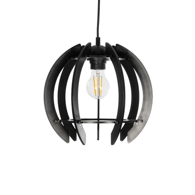 GloboStar® VIVIDUS 202-0028 Μοντέρνο Κρεμαστό Φωτιστικό Ανάρτηση Μονόφωτο 1 x E27 IP20 Μαύρο - Μ30 x Π30 x Υ70cm