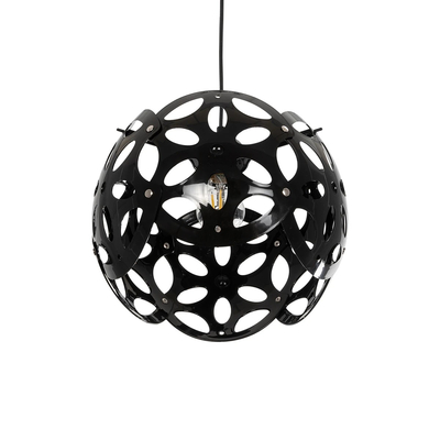 GloboStar® DOMINIC 202-0031 Μοντέρνο Κρεμαστό Φωτιστικό Καπέλο Μονόφωτο 1 x E27 IP20 Μαύρο Πλαστικό - Μ30 x Π30 x Υ70cm