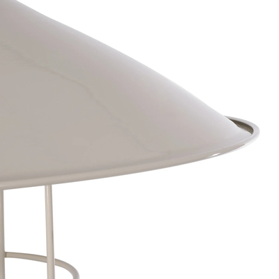 GloboStar® TULUB 203-0010 Vintage Κρεμαστό Φωτιστικό Καμπάνα Μονόφωτο 1 x E27 IP20 Λευκό Μέταλλο με Μπεζ Σχοινί - Μ33 x Π33 x Υ30cm