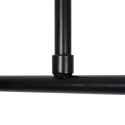 GloboStar® LATTICE 203-0017 Μοντέρνο Κρεμαστό Φωτιστικό Ράγα Πολύφωτο 6 x E27 IP20 Μαύρο & Μπρούτζινο Μέταλλο με Mελί Γυαλί - Μ120 x Π32 x Υ32cm