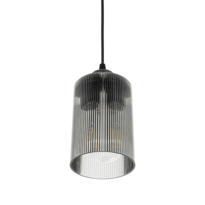 GloboStar® TORUS 203-0063 Μοντέρνο Κρεμαστό Φωτιστικό Καμπάνα Μονόφωτο 1 x E27 IP20 Μαύρο Πλαστικό - Μ10.5 x Π10.5 x Υ18.5cm